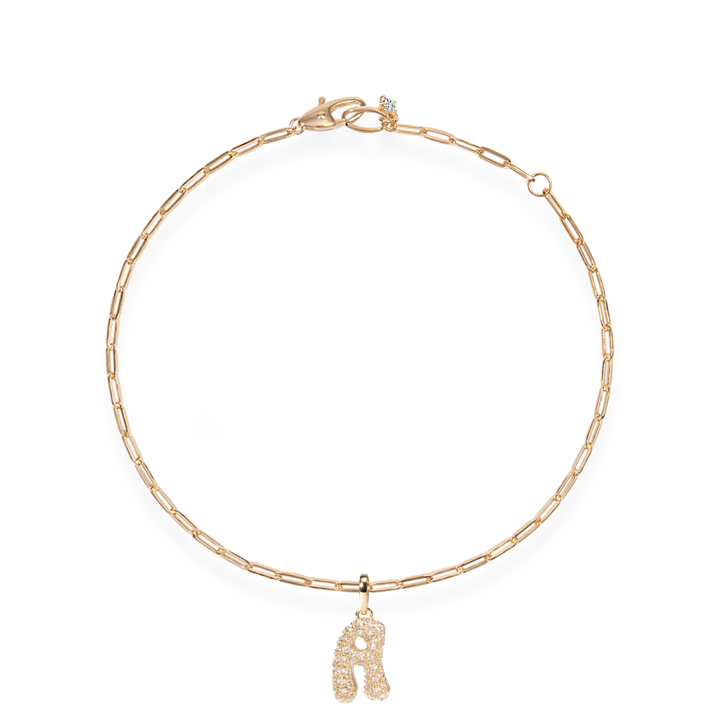 Pave Dome Letter Bracelet - PRMAL