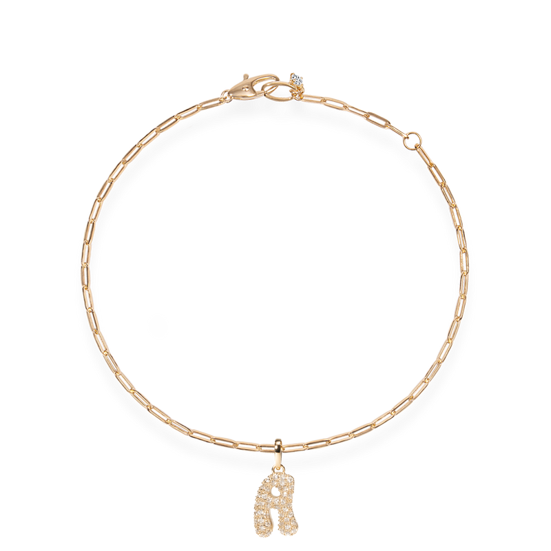 Pave Dome Letter Bracelet - PRMAL