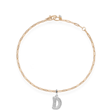 Pave Dome Letter D Bracelet - PRMAL