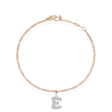 Pave Dome Letter E Bracelet - PRMAL