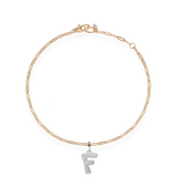 Pave Dome Letter F Bracelet - PRMAL