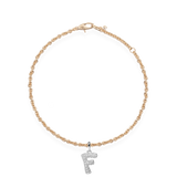 Pave Dome Letter F Bracelet - PRMAL