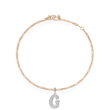Pave Dome Letter G Bracelet - PRMAL