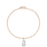 Pave Dome Letter J Bracelet - PRMAL