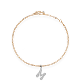 Pave Dome Letter M Bracelet - PRMAL
