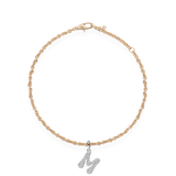 Pave Dome Letter M Bracelet - PRMAL