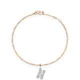 Pave Dome Letter N Bracelet - PRMAL