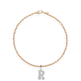 Pave Dome Letter R Bracelet - PRMAL