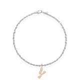Pave Dome Letter Y Bracelet - PRMAL