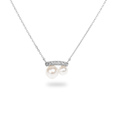 Drop Twin Pearl Necklace
