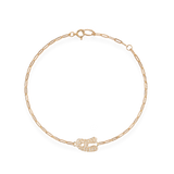 Pave Dome Letter A Trace Bracelet - PRMAL