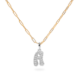 Pave Dome Letter A Necklace - PRMAL