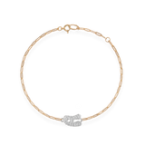 Pave Dome Letter A Trace Bracelet - PRMAL