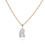 Pave Dome Letter A Necklace