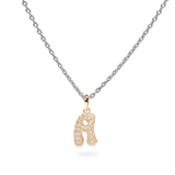 Pave Dome Letter A Necklace
