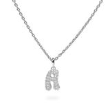 Pave Dome Letter A Necklace - PRMAL