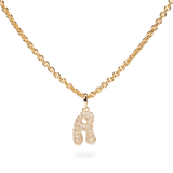 Pave Dome Letter A Necklace - PRMAL