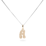 Pave Dome Letter A Necklace