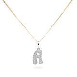 Pave Dome Letter A Necklace