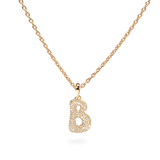 Pave Dome Letter B Necklace - PRMAL