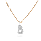 Pave Dome Letter B Necklace - PRMAL