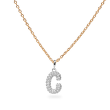 Pave Dome Letter C Necklace - PRMAL