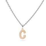 Pave Dome Letter C Necklace - PRMAL