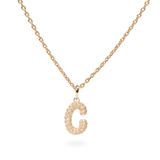 Pave Dome Letter Necklace - PRMAL