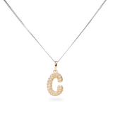 Pave Dome Letter C Necklace