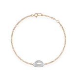 Pave Dome Letter D Trace Bracelet - PRMAL