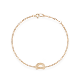 Pave Dome Letter D Trace Bracelet - PRMAL