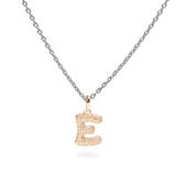 Pave Dome Letter E Necklace
