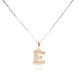Pave Dome Letter E Necklace - PRMAL