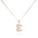 Pave Dome Letter E Necklace - PRMAL