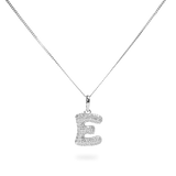 Pave Dome Letter E Necklace - PRMAL