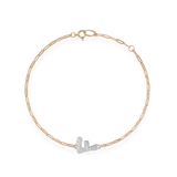 Pave Dome Letter F Trace Bracelet - PRMAL