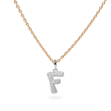 Pave Dome Letter F Necklace