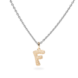 Pave Dome Letter F Necklace