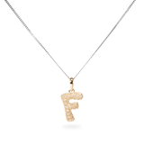 Pave Dome Letter F Necklace