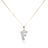 Pave Dome Letter F Necklace