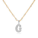 Pave Dome Letter G Necklace - PRMAL