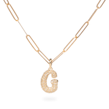 Pave Dome Letter G Necklace - PRMAL