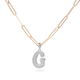 Pave Dome Letter G Necklace - PRMAL