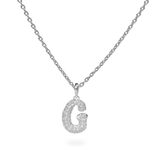 Pave Dome Letter G Necklace - PRMAL