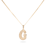 Pave Dome Letter G Necklace - PRMAL