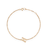 Pave Dome Letter H Trace Bracelet - PRMAL