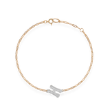 Pave Dome Letter H Trace Bracelet - PRMAL