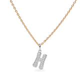 Pave Dome Letter H Necklace