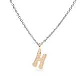 Pave Dome Letter H Necklace