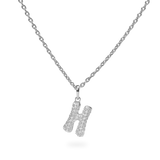 Pave Dome Letter H Necklace - PRMAL